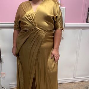 Gold Wrap Dress